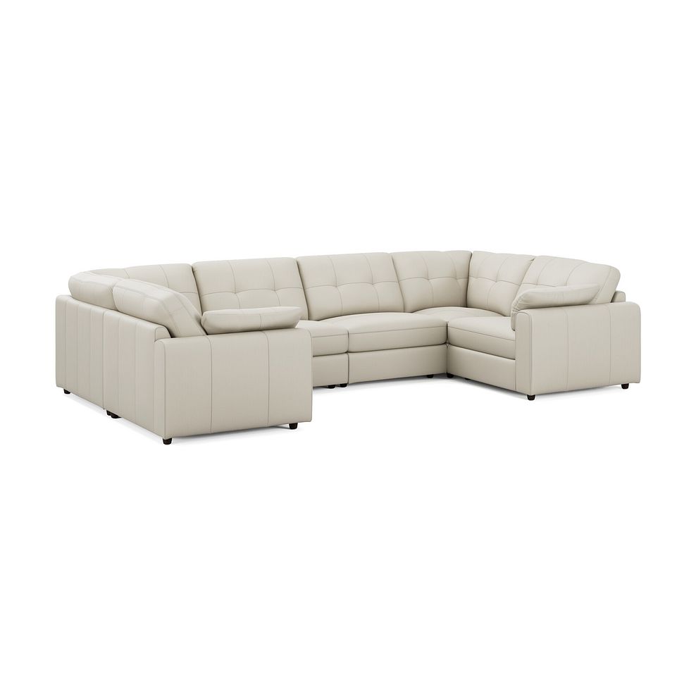 Marley Small U-Shape Modular Corner Sofa in Oslo Bone China Leather - Group 10 1