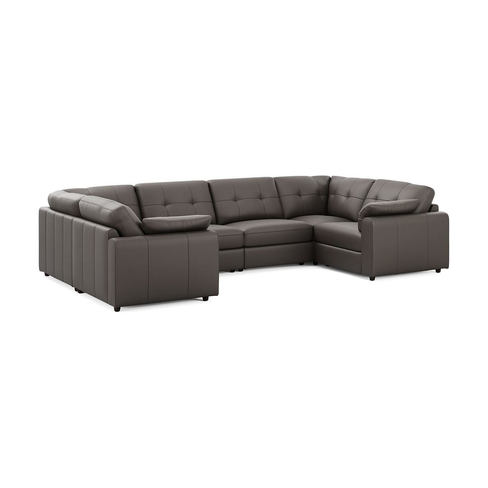 Marley Small U-Shape Modular Corner Sofa in Oslo Elephant Grey Leather - Group 10 1