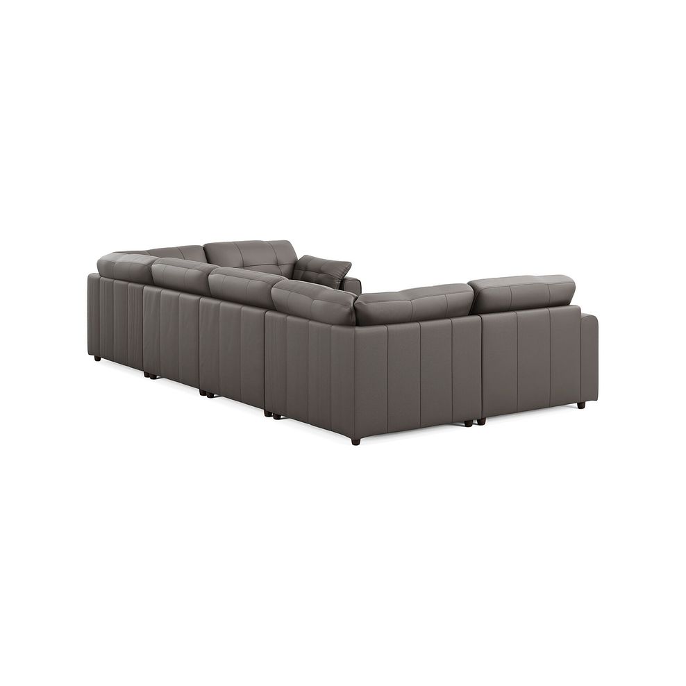 Marley Small U-Shape Modular Corner Sofa in Oslo Elephant Grey Leather - Group 10 3