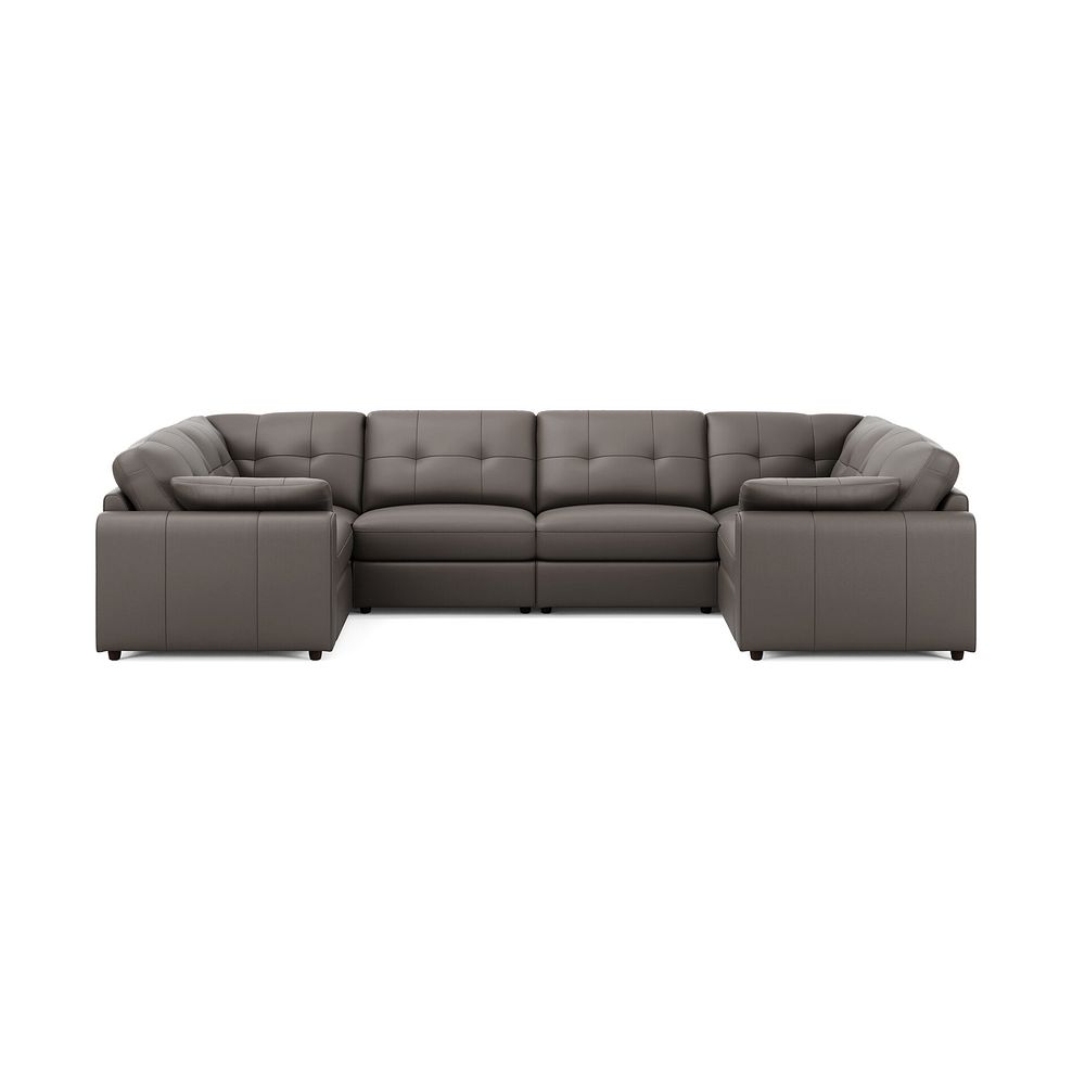 Marley Small U-Shape Modular Corner Sofa in Oslo Elephant Grey Leather - Group 10 2