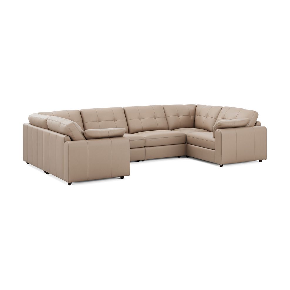 Marley Small U-Shape Modular Corner Sofa in Oslo Mushroom Leather - Group 10 1