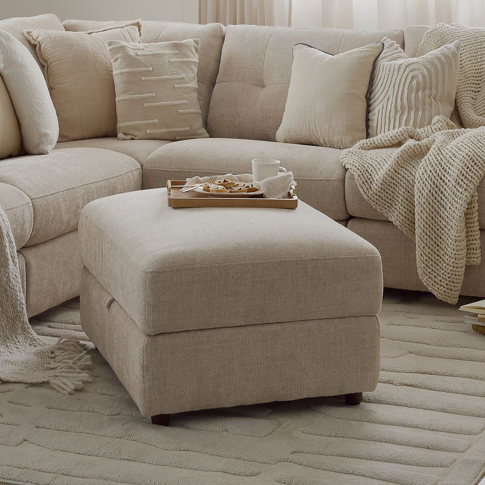 Marley Storage Footstool in  Lila Natural Fabric 1
