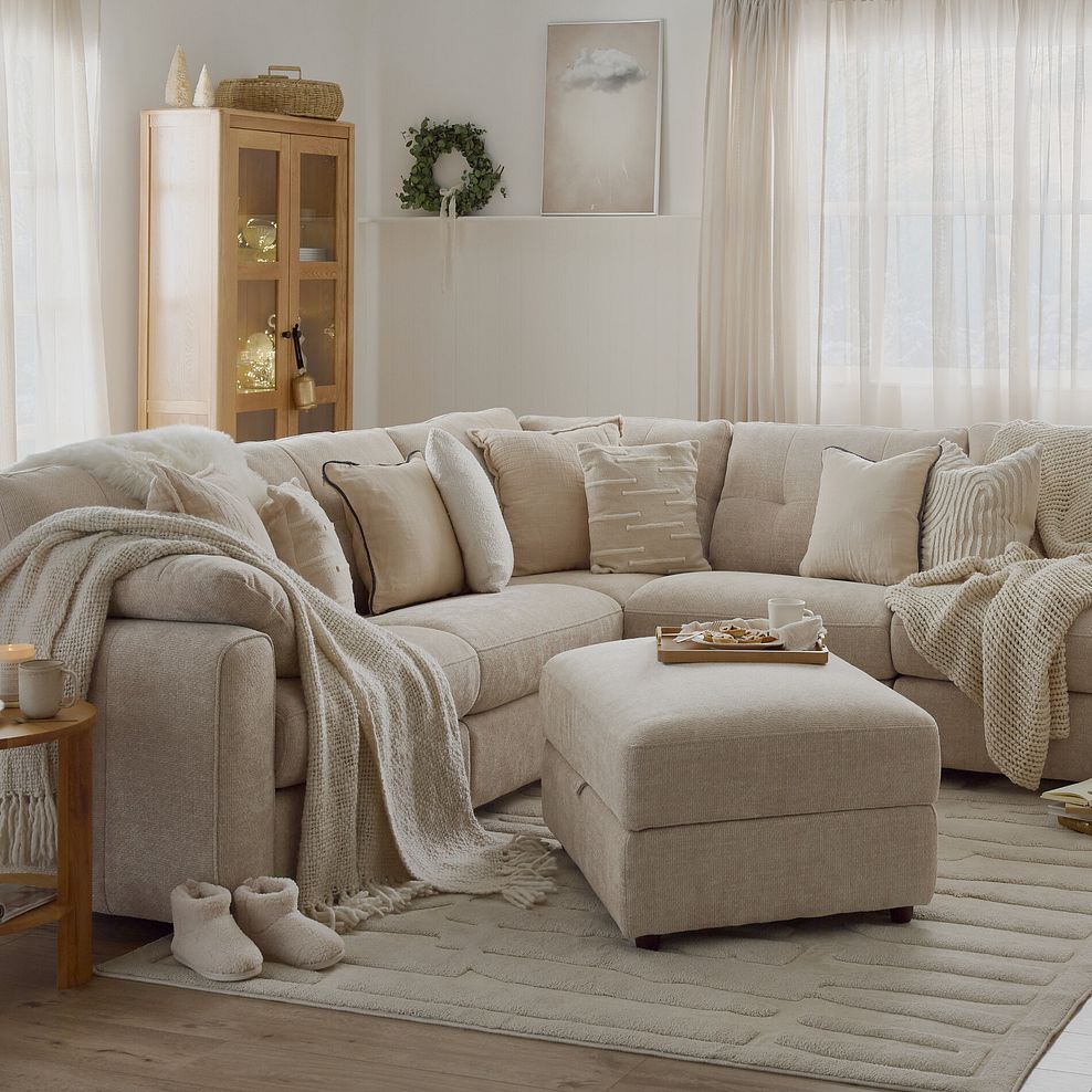 Marley Storage Footstool in  Lila Natural Fabric 3