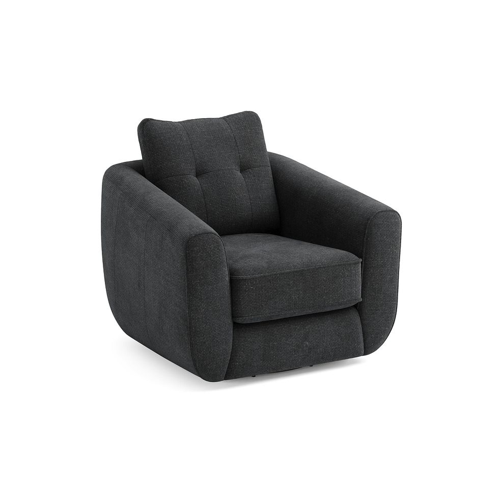 Marley Swivel Chair in  Lila Charcoal Fabric 1
