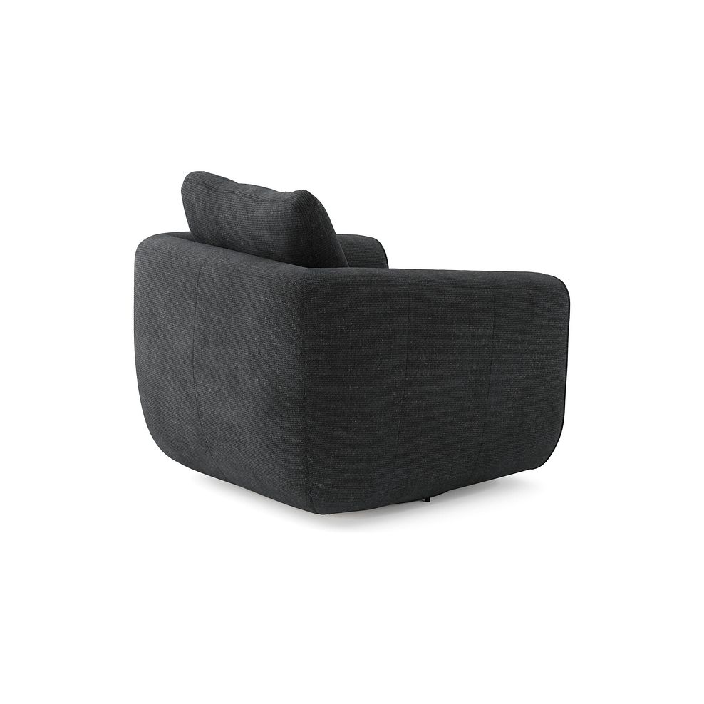 Marley Swivel Chair in  Lila Charcoal Fabric 2