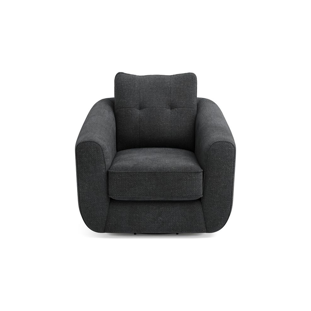 Marley Swivel Chair in  Lila Charcoal Fabric 3