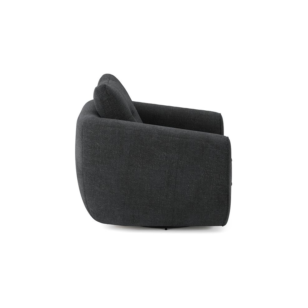 Marley Swivel Chair in  Lila Charcoal Fabric 4