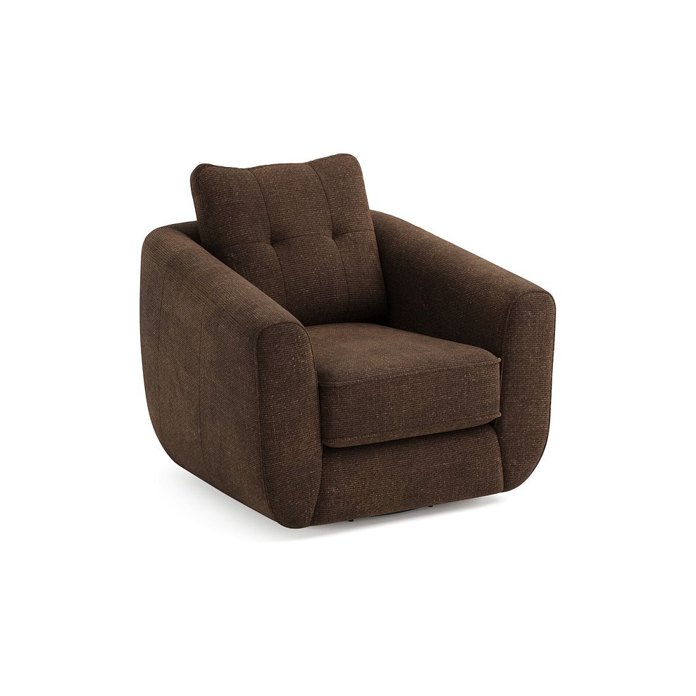 Marley Swivel Chair in  Lila Chocolate Fabric 1