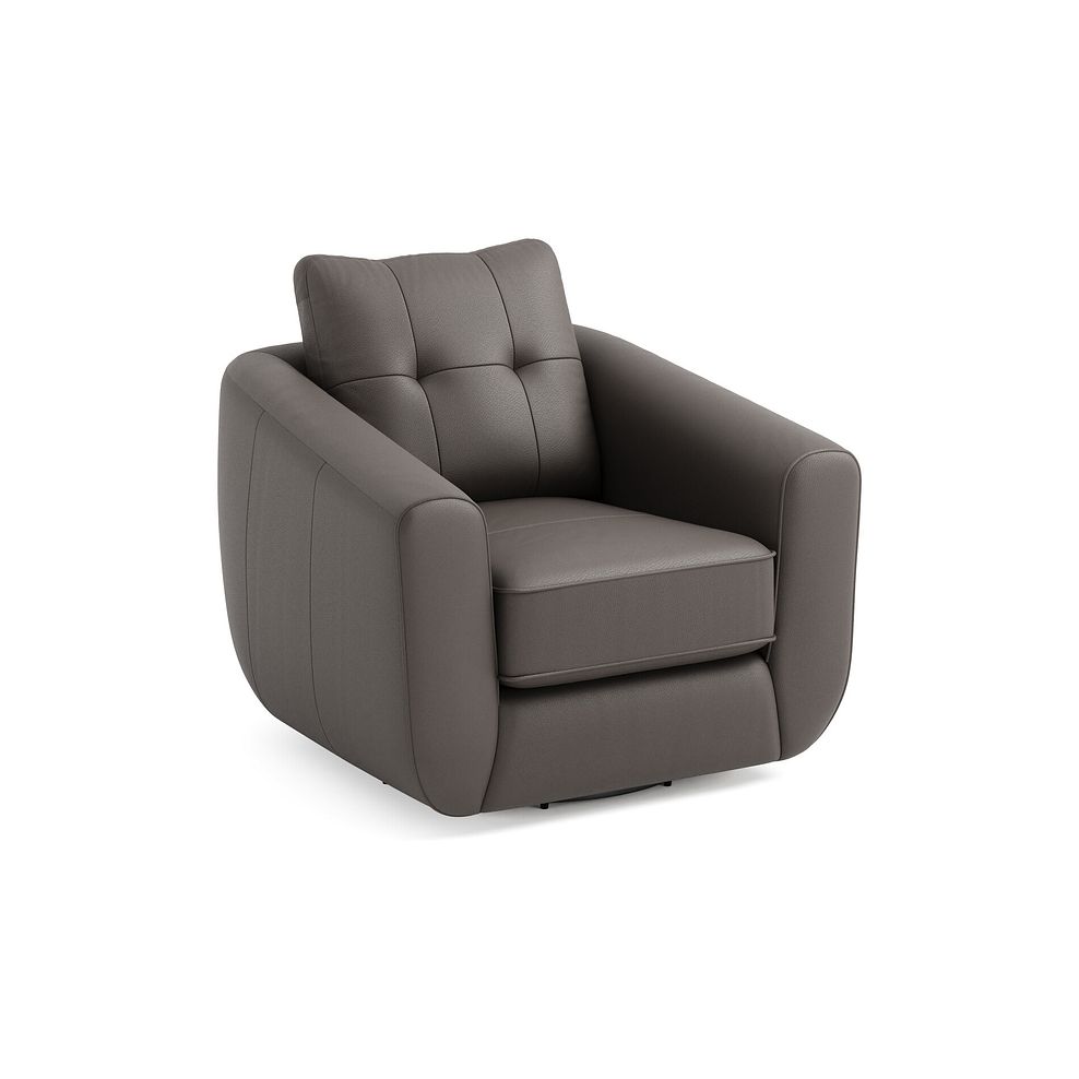 Marley Swivel Chair in  Oslo Elephant Grey Leather 1