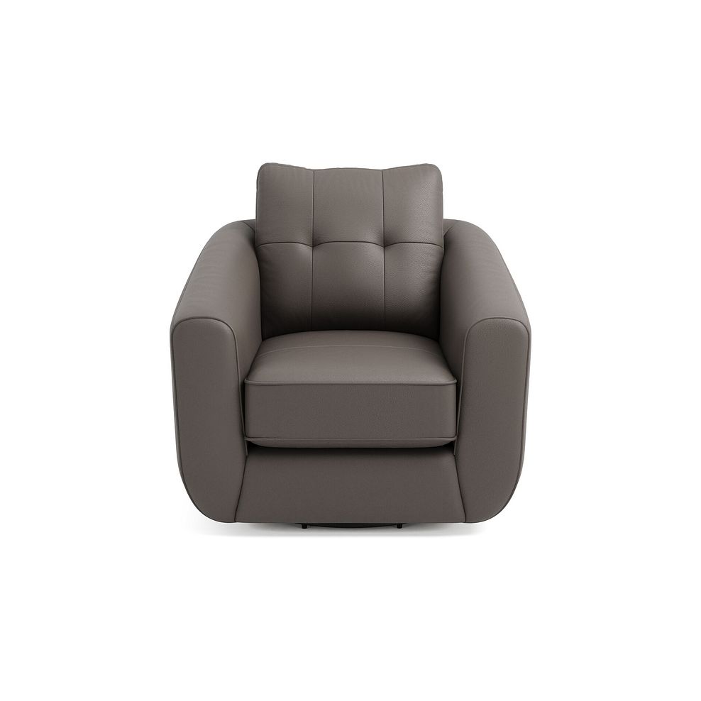 Marley Swivel Chair in  Oslo Elephant Grey Leather 3