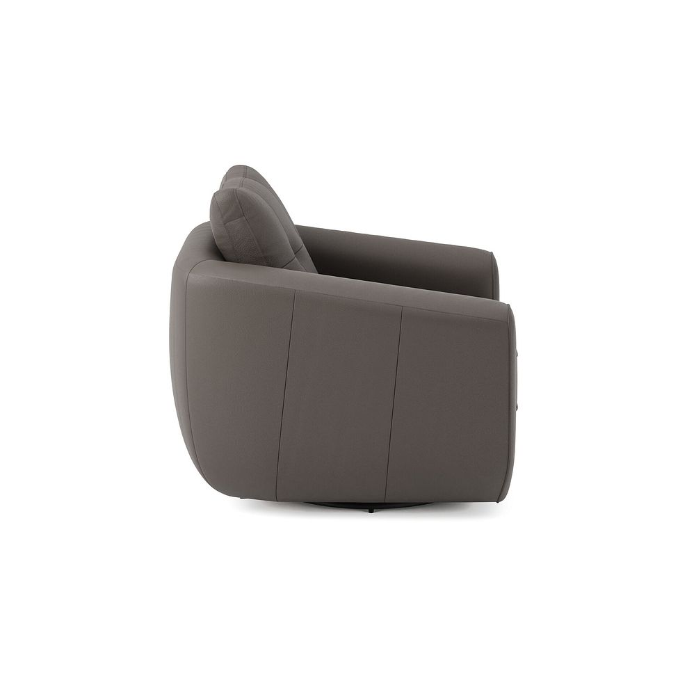 Marley Swivel Chair in  Oslo Elephant Grey Leather 4
