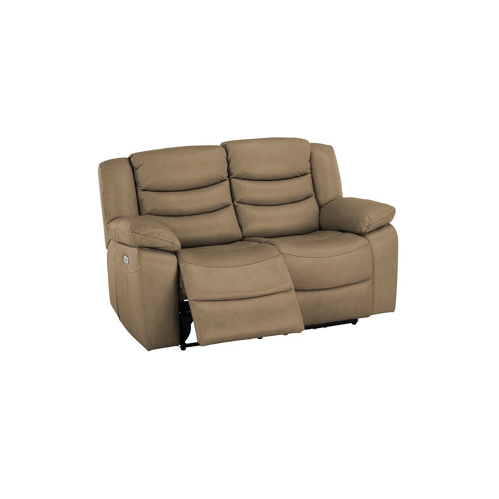 Marlow 2 Seater Electric Recliner Sofa in Beige Leather 3