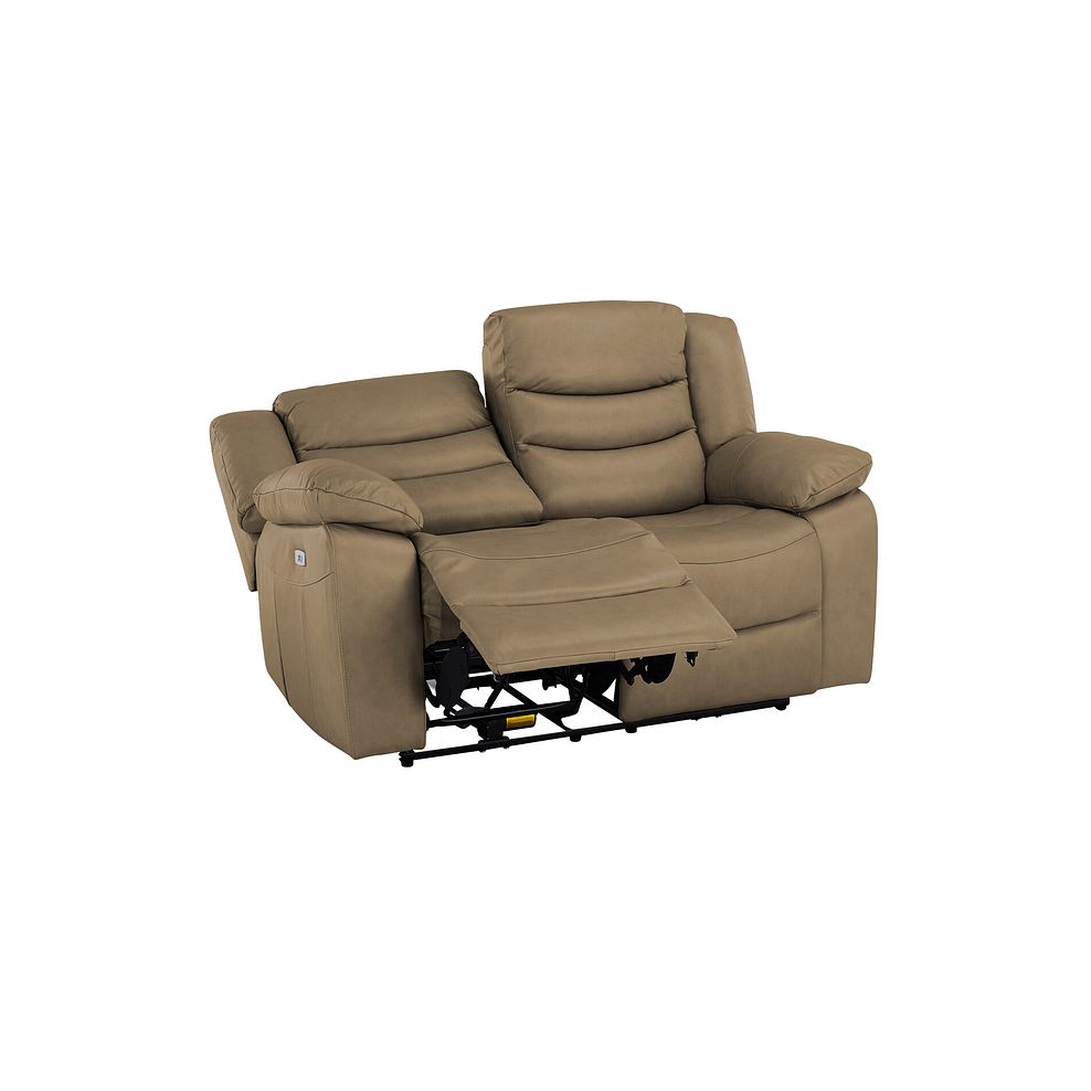 Marlow 2 Seater Electric Recliner Sofa in Beige Leather 4