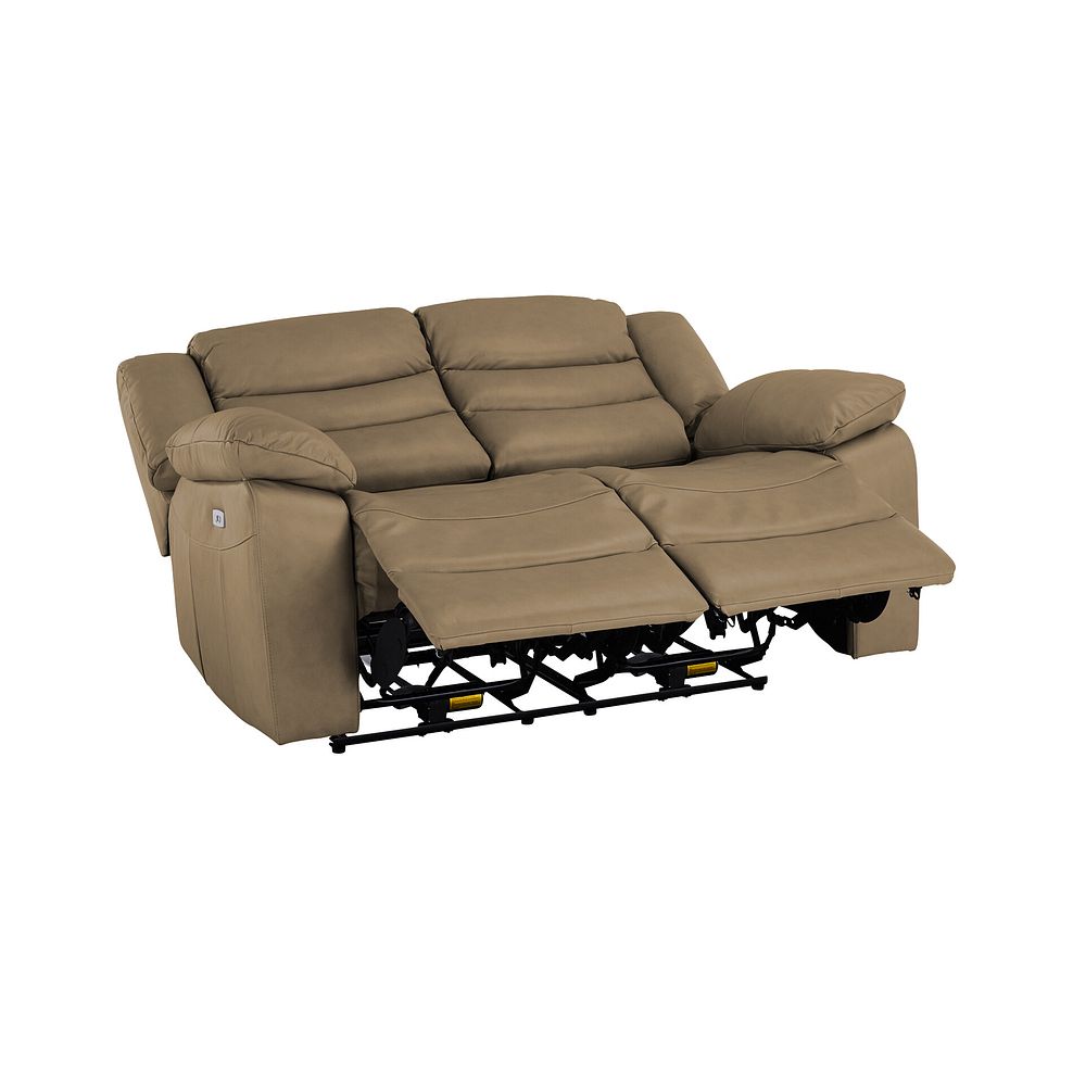 Marlow 2 Seater Electric Recliner Sofa in Beige Leather 5