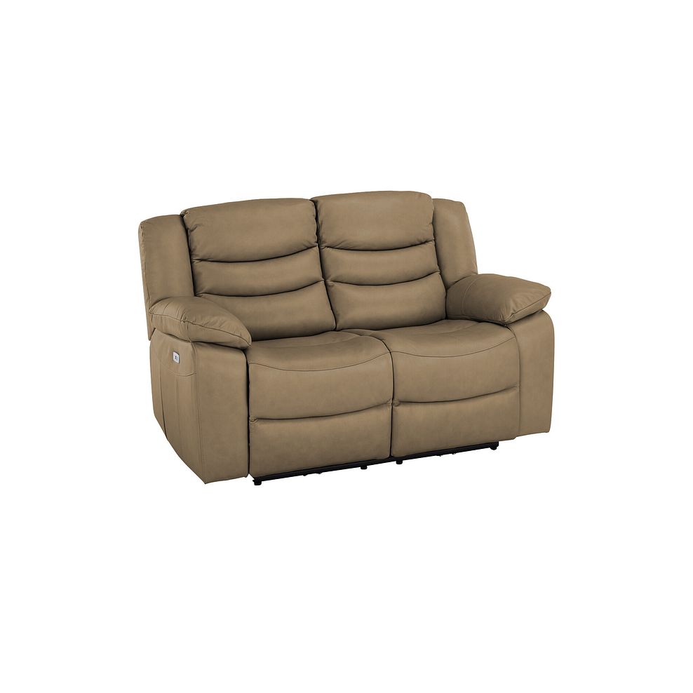 Marlow 2 Seater Electric Recliner Sofa in Beige Leather 1