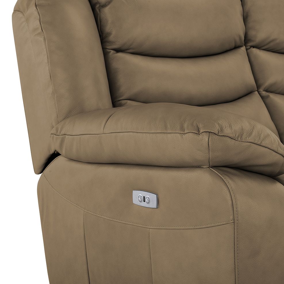 Marlow 2 Seater Electric Recliner Sofa in Beige Leather 11