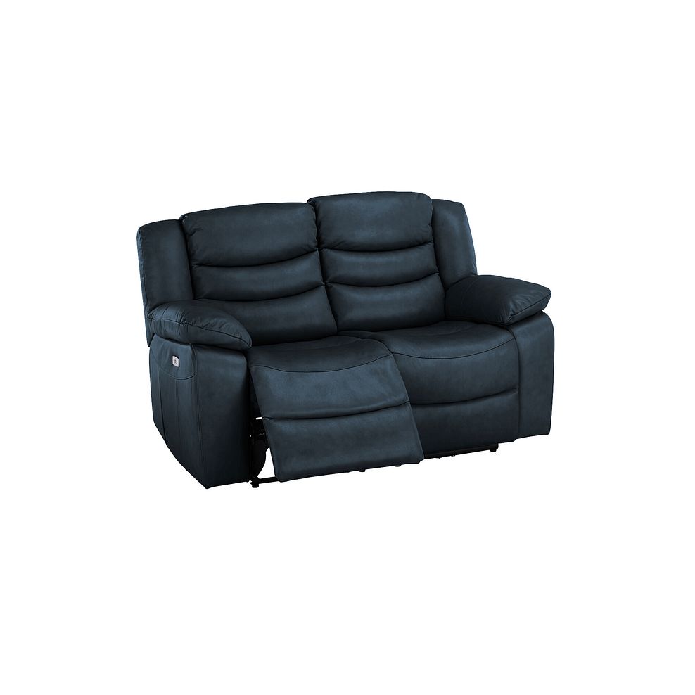 Marlow 2 Seater Electric Recliner Sofa in Blue Leather 3