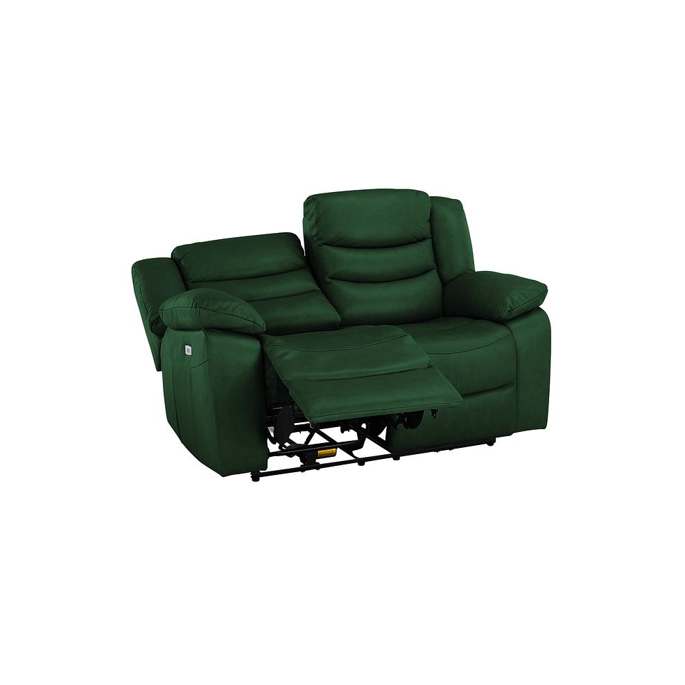 Marlow 2 Seater Electric Recliner Sofa in Green Leather 4