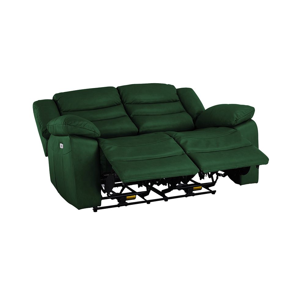 Marlow 2 Seater Electric Recliner Sofa in Green Leather 5