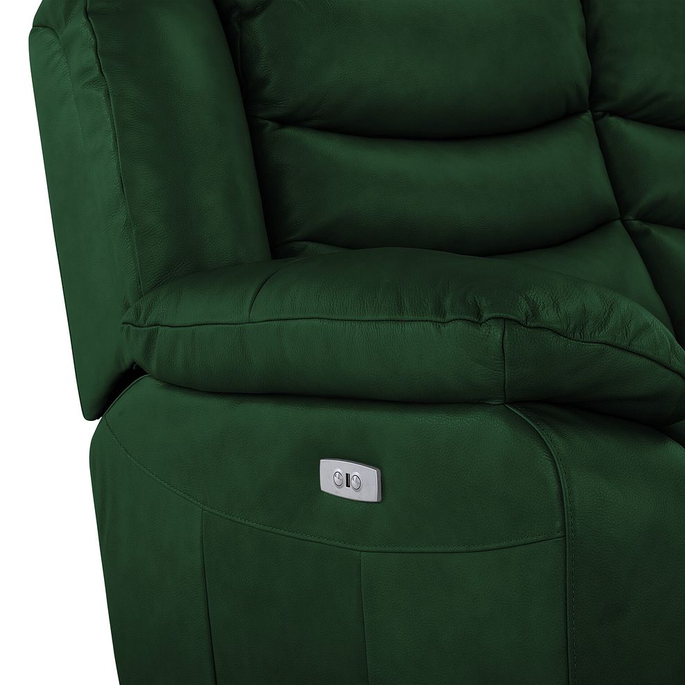 Marlow 2 Seater Electric Recliner Sofa in Green Leather 11