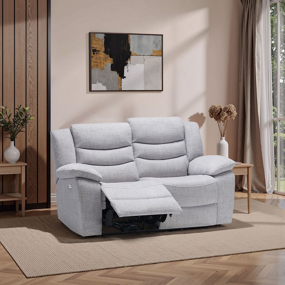 Marlow 2 Seater Electric Recliner Sofa in Miller Grey Fabric 1