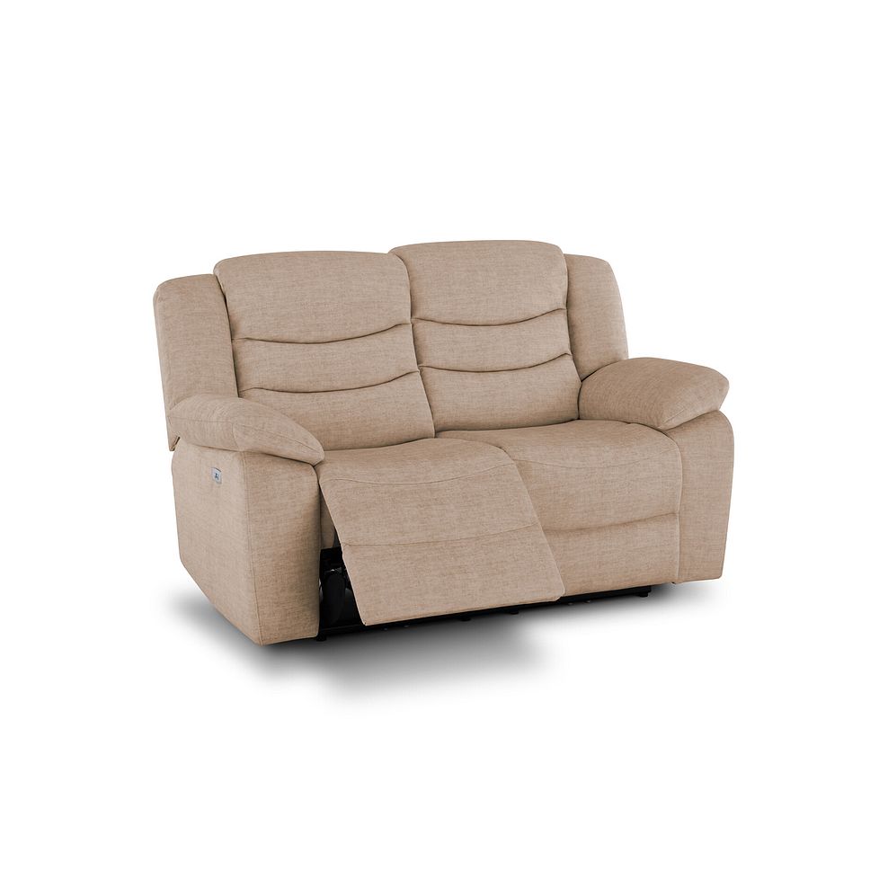 Marlow 2 Seater Electric Recliner Sofa in Plush Beige Fabric 3