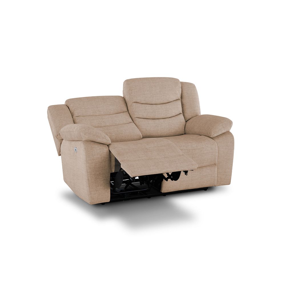 Marlow 2 Seater Electric Recliner Sofa in Plush Beige Fabric 4
