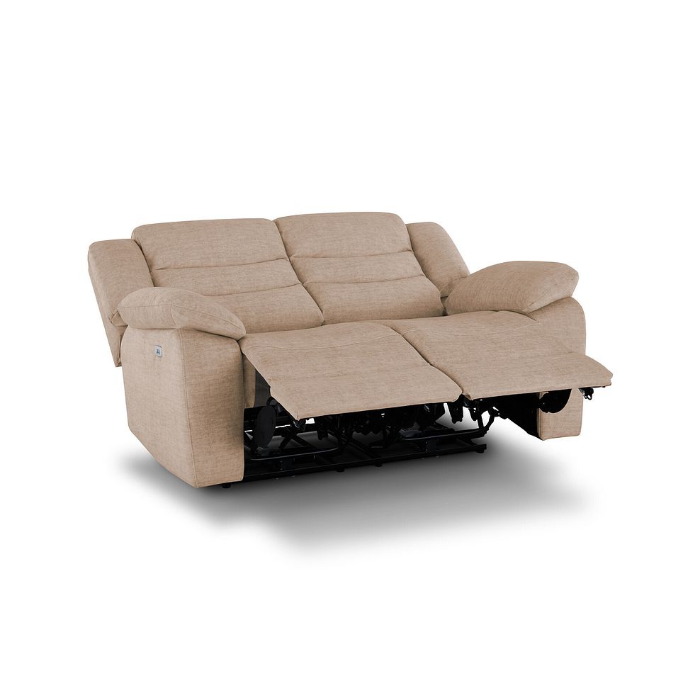 Marlow 2 Seater Electric Recliner Sofa in Plush Beige Fabric 5