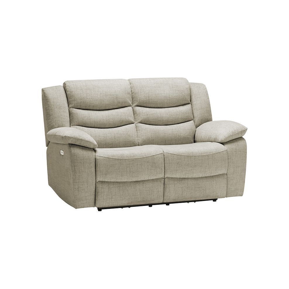 Marlow 2 Seater Electric Recliner Sofa in Plush Beige Fabric 1