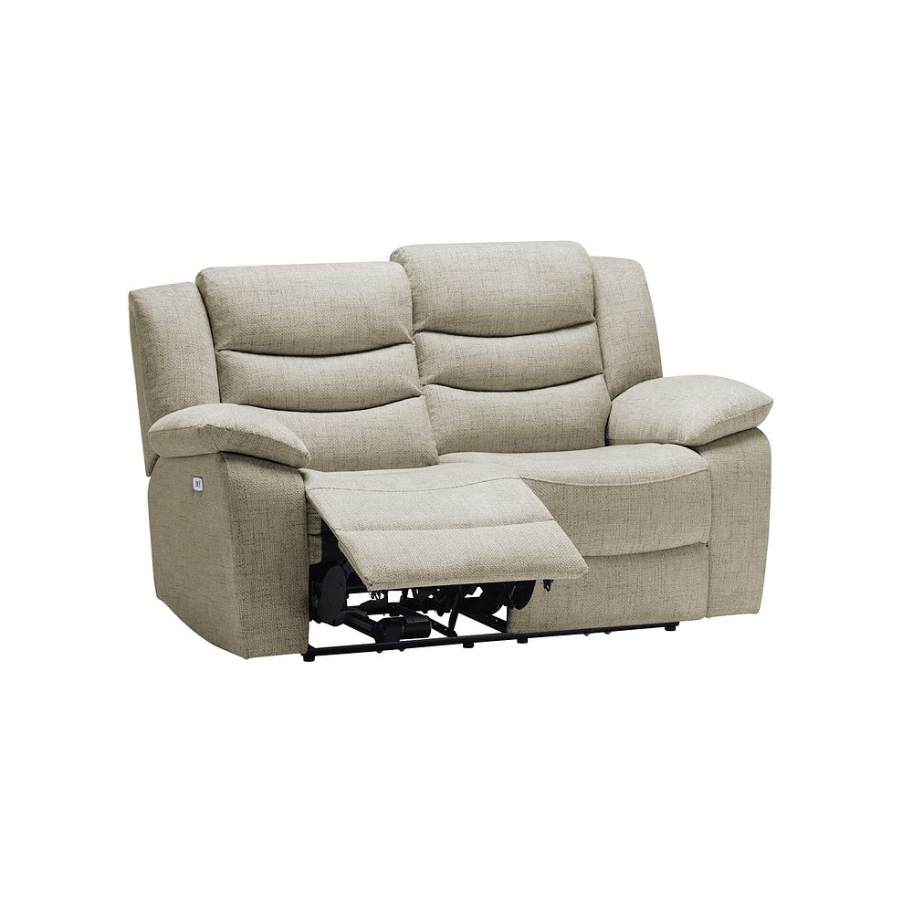 Marlow 2 Seater Electric Recliner Sofa in Plush Beige Fabric 3
