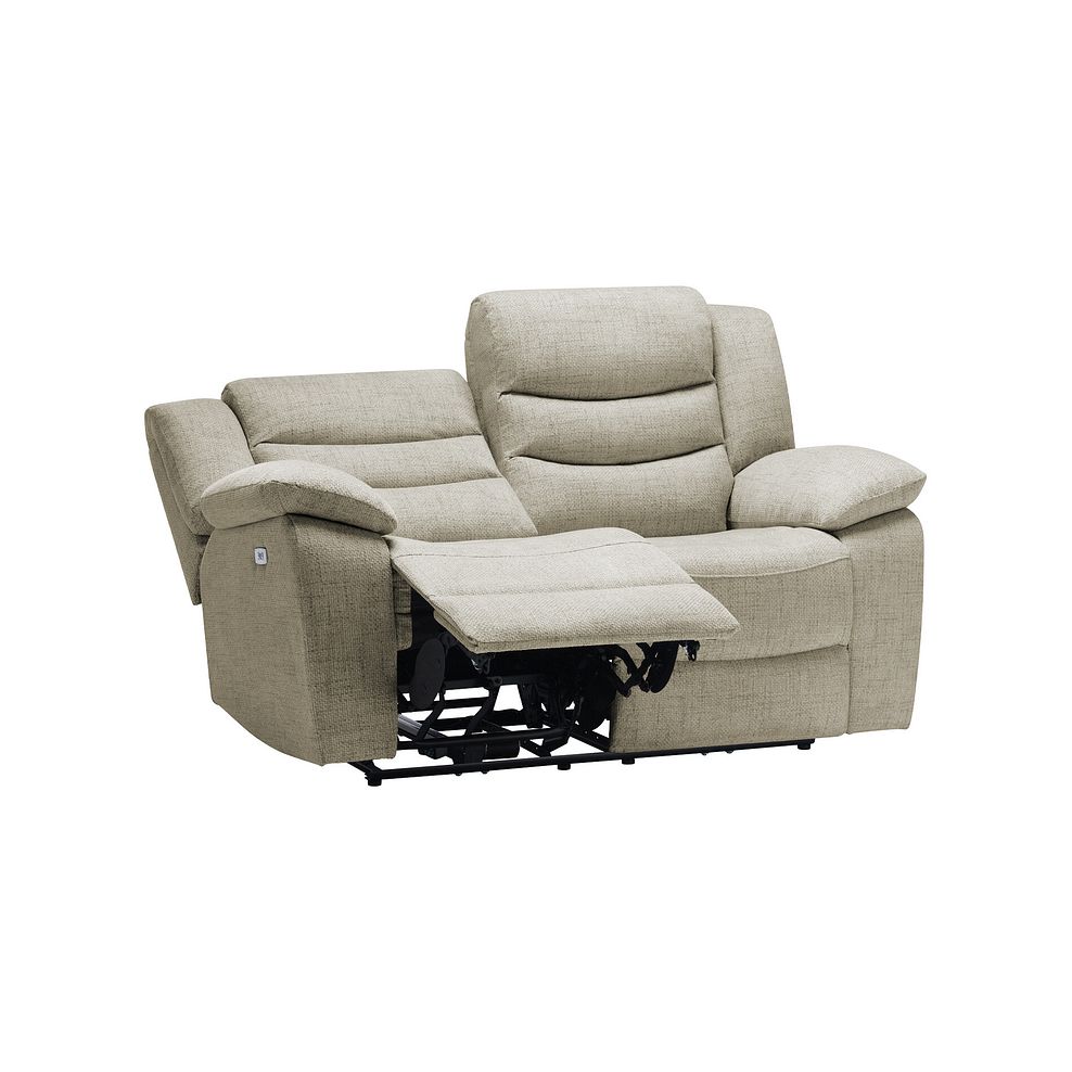 Marlow 2 Seater Electric Recliner Sofa in Plush Beige Fabric 4