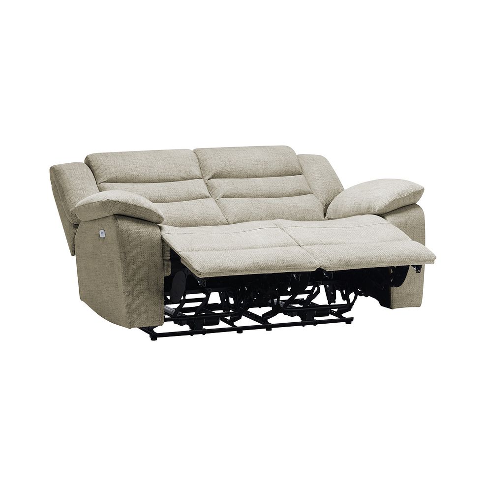 Marlow 2 Seater Electric Recliner Sofa in Plush Beige Fabric 5
