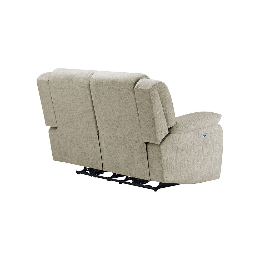 Marlow 2 Seater Electric Recliner Sofa in Plush Beige Fabric 6