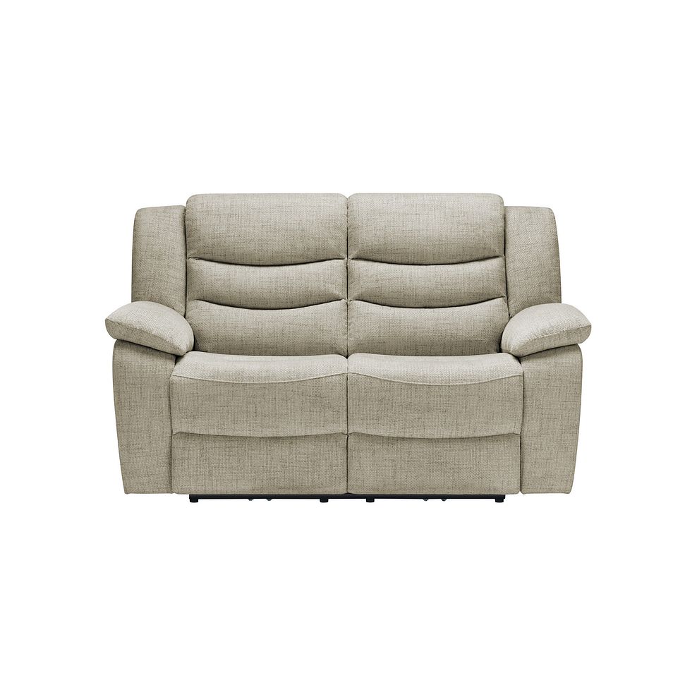 Marlow 2 Seater Electric Recliner Sofa in Plush Beige Fabric 2