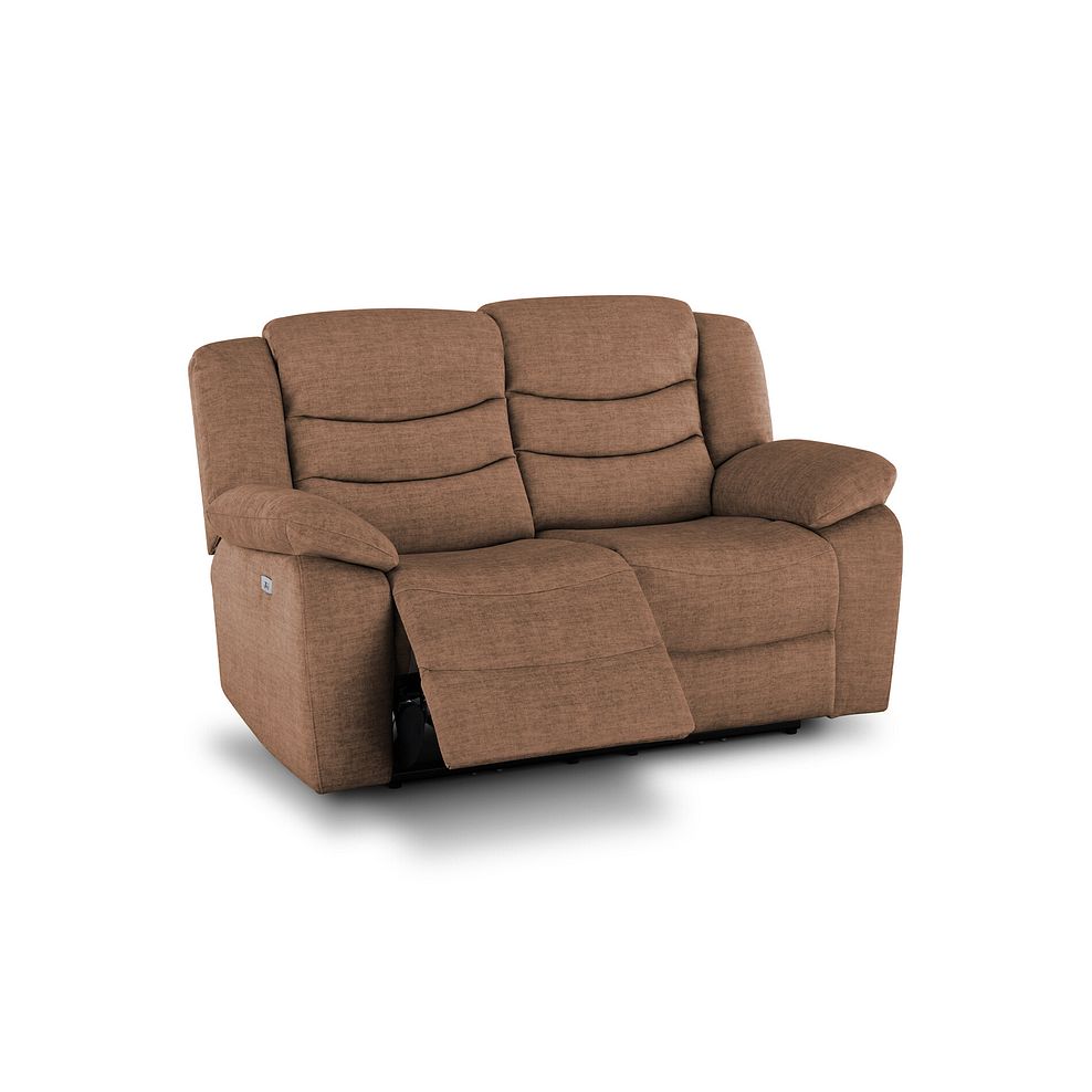 Marlow 2 Seater Electric Recliner Sofa in Plush Brown Fabric 3