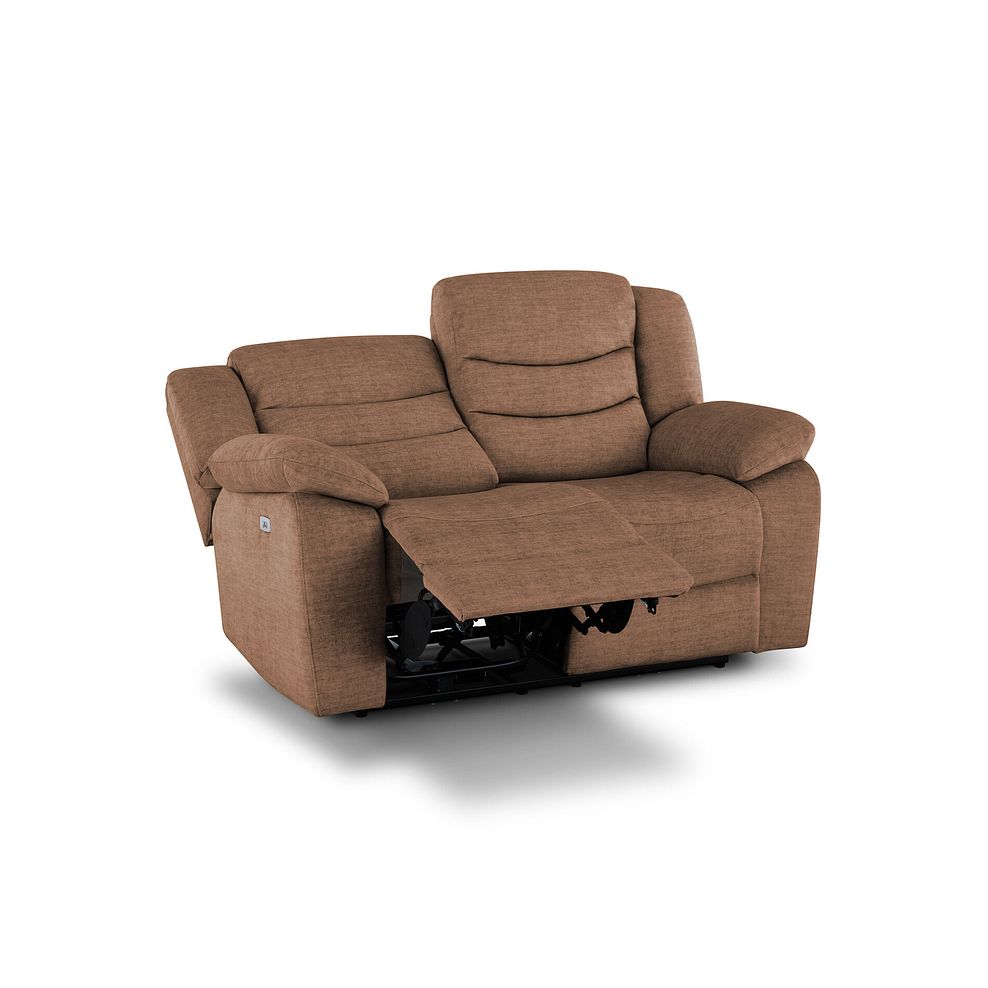 Marlow 2 Seater Electric Recliner Sofa in Plush Brown Fabric 4
