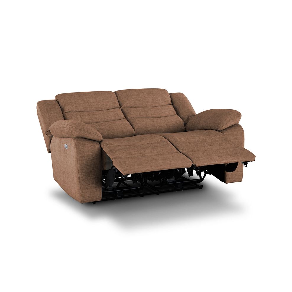 Marlow 2 Seater Electric Recliner Sofa in Plush Brown Fabric 5