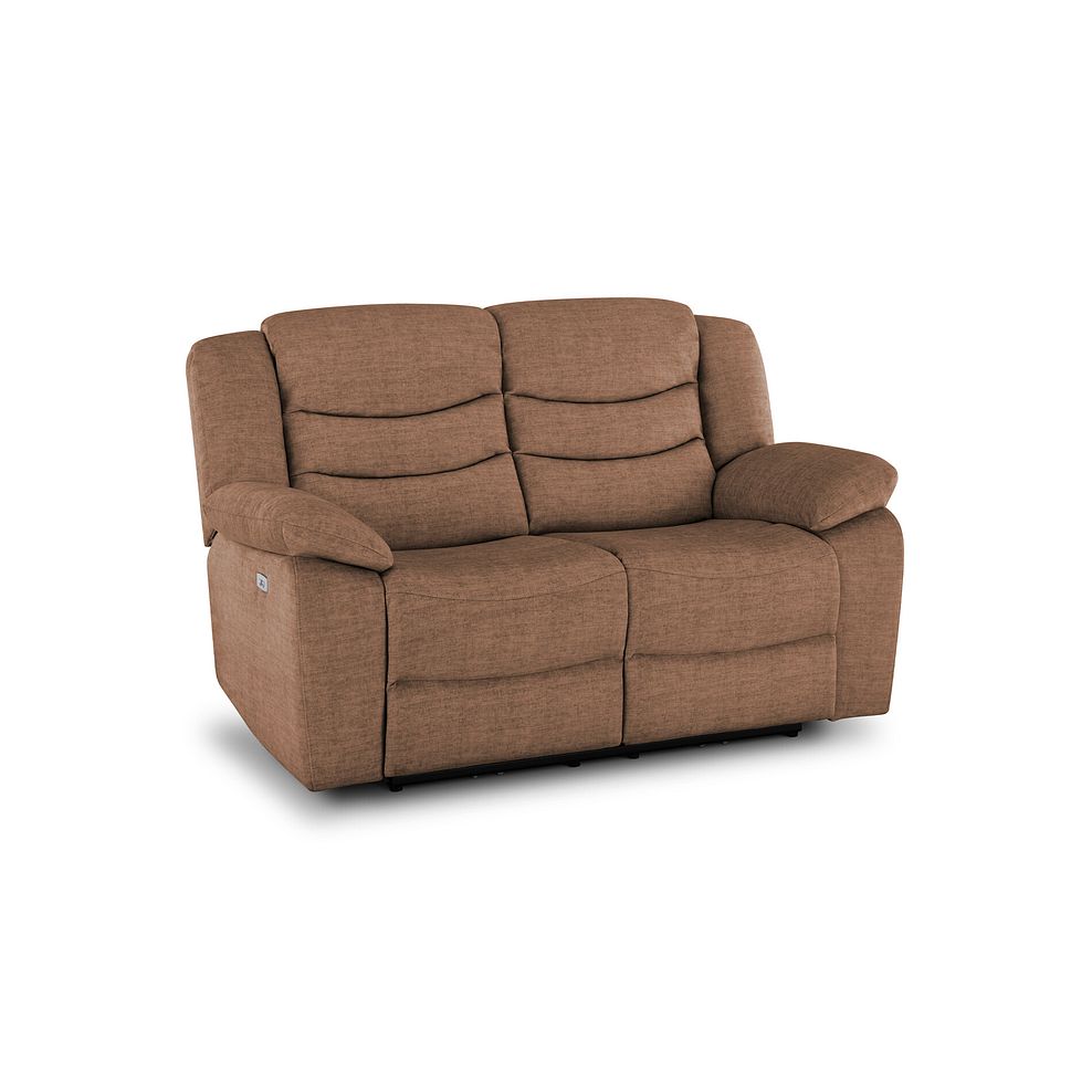Marlow 2 Seater Electric Recliner Sofa in Plush Brown Fabric 1