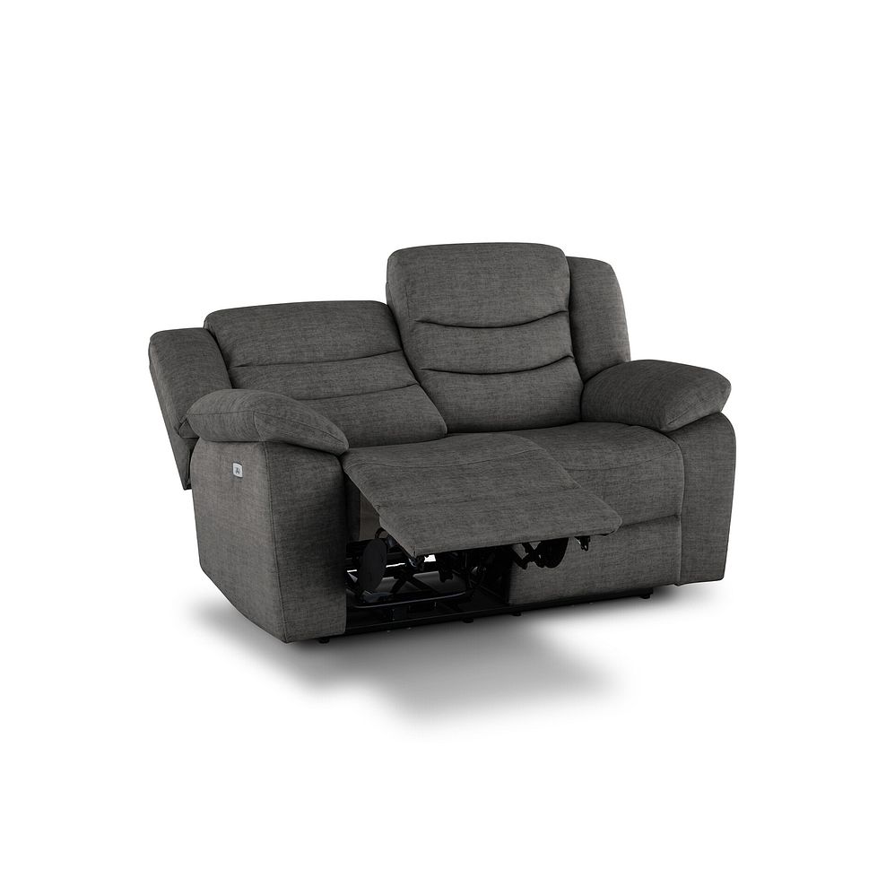 Marlow 2 Seater Electric Recliner Sofa in Plush Charcoal Fabric 4