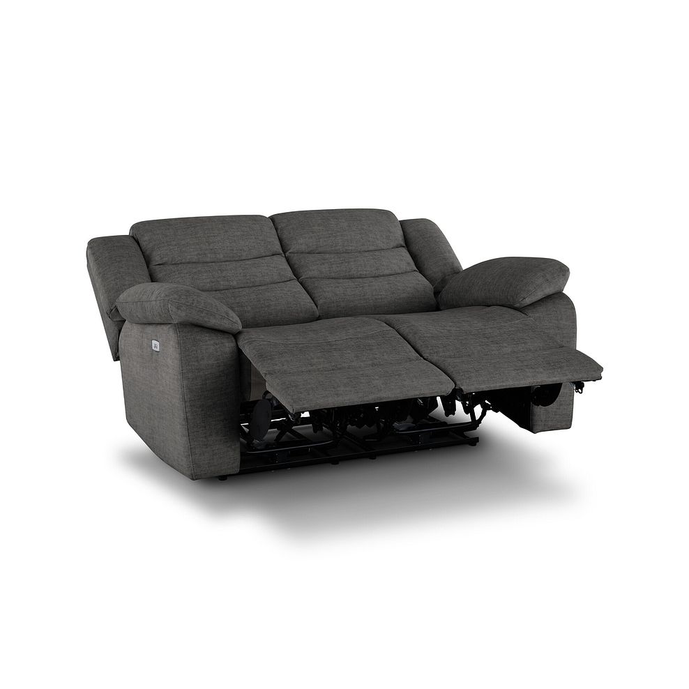 Marlow 2 Seater Electric Recliner Sofa in Plush Charcoal Fabric 5