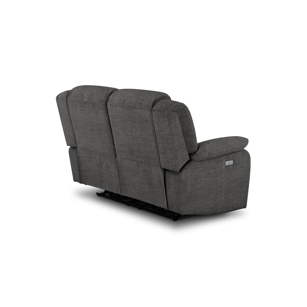 Marlow 2 Seater Electric Recliner Sofa in Plush Charcoal Fabric 6