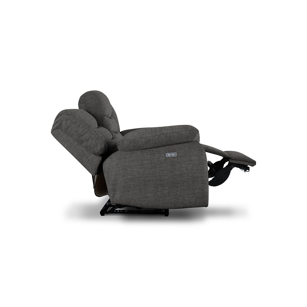 Marlow 2 Seater Electric Recliner Sofa in Plush Charcoal Fabric 8