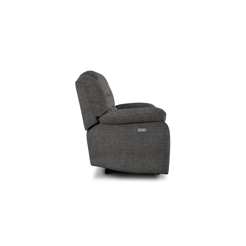 Marlow 2 Seater Electric Recliner Sofa in Plush Charcoal Fabric 7
