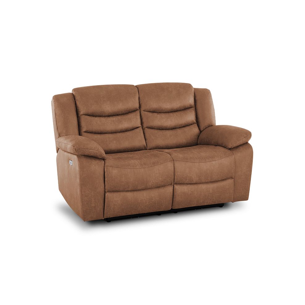 Marlow 2 Seater Electric Recliner Sofa in Ranch Brown Fabric 1