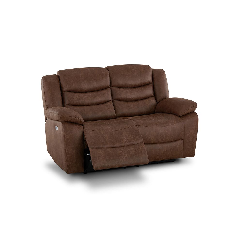 Marlow 2 Seater Electric Recliner Sofa in Ranch Dark Brown Fabric 3