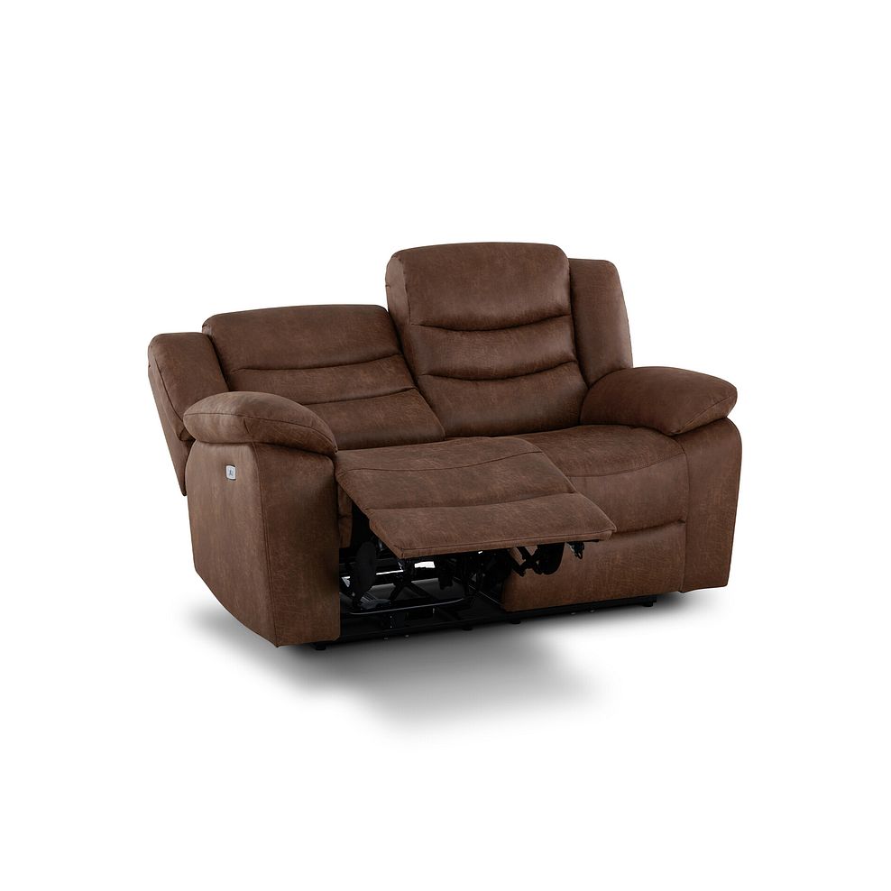 Marlow 2 Seater Electric Recliner Sofa in Ranch Dark Brown Fabric 4