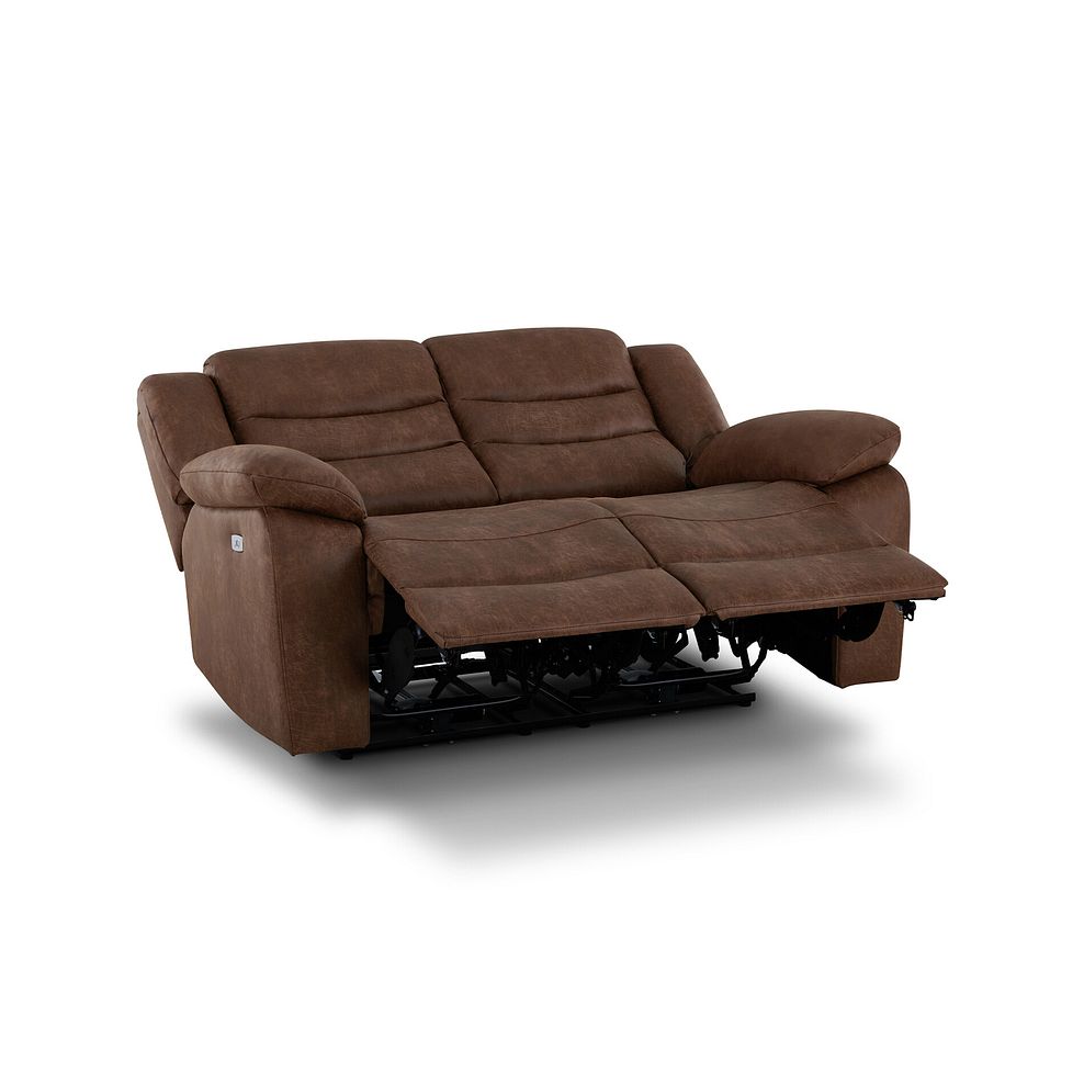 Marlow 2 Seater Electric Recliner Sofa in Ranch Dark Brown Fabric 5