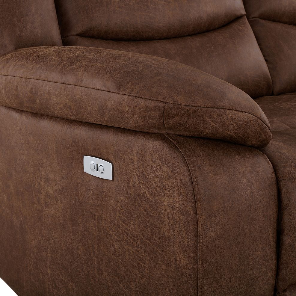 Marlow 2 Seater Electric Recliner Sofa in Ranch Dark Brown Fabric 9