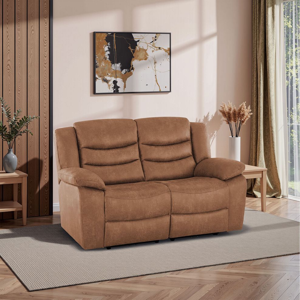 Marlow 2 Seater Sofa in Ranch Brown Fabric 1