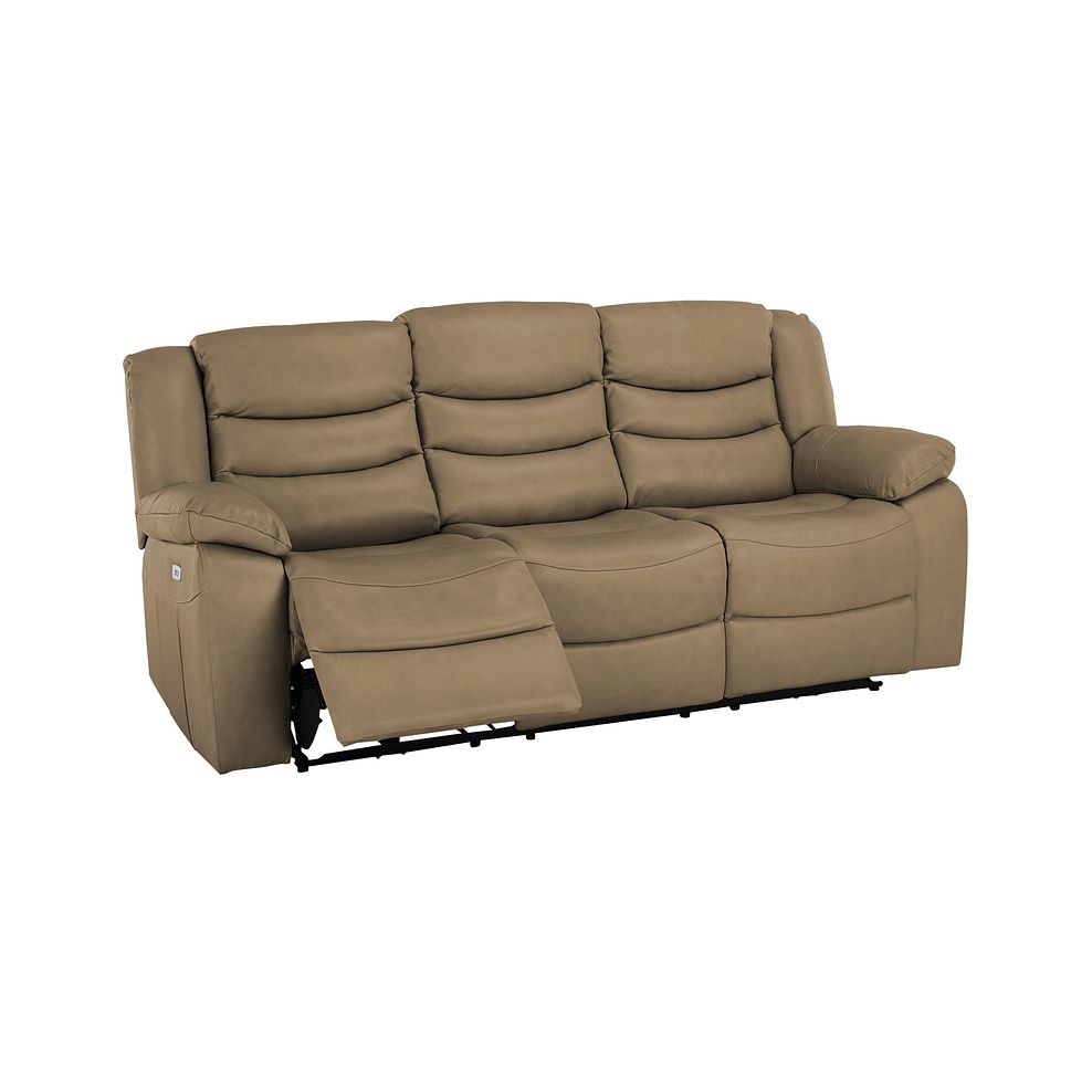 Marlow 3 Seater Electric Recliner Sofa in Beige Leather 3